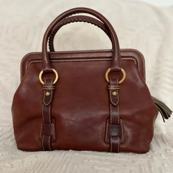 Dooney & Bourke Brown Leather Satchel - Picture 2 of 4
